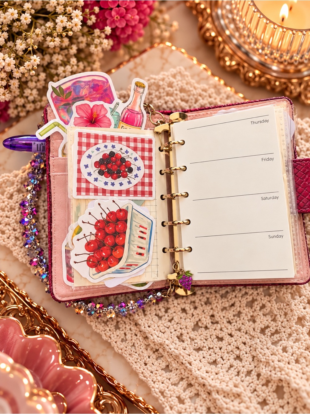 Coach Fuchsia Pink Signature Turnlock Card Holder Wallet - Picture 9 of 13